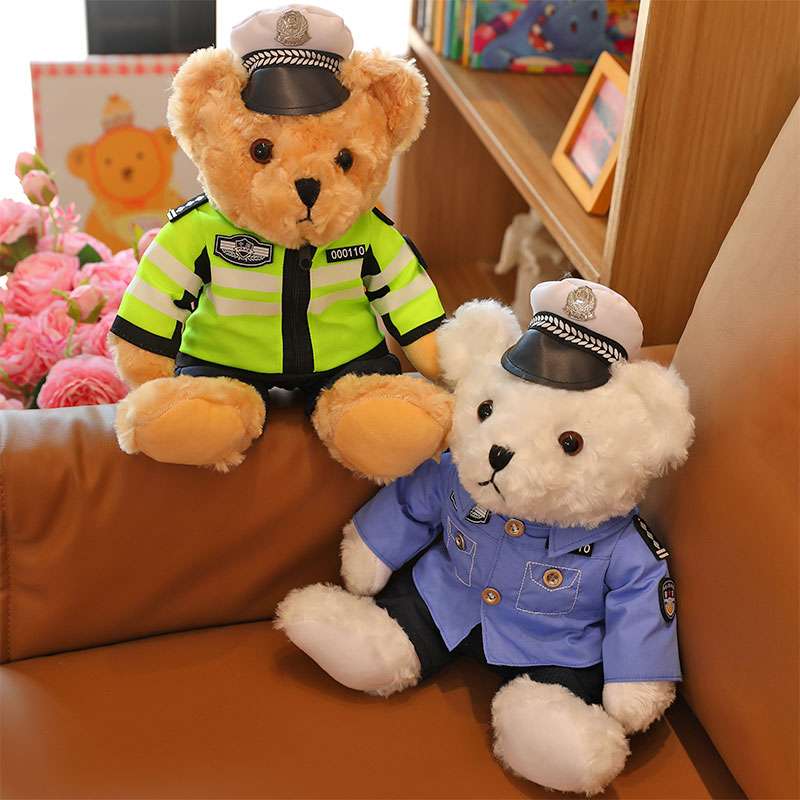 愛らしい中サイズ 警察官 制服デザイン コスプレ くまぬいぐるみ