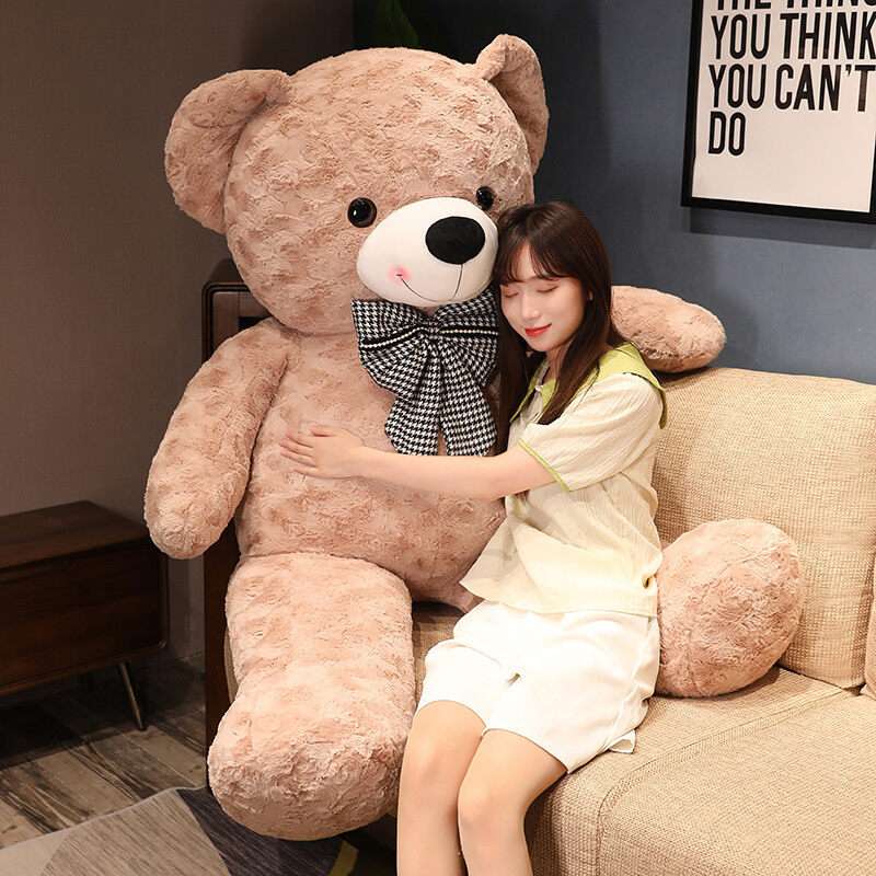 チェック柄リボン 誕生日 プレゼント くまぬいぐるみ
