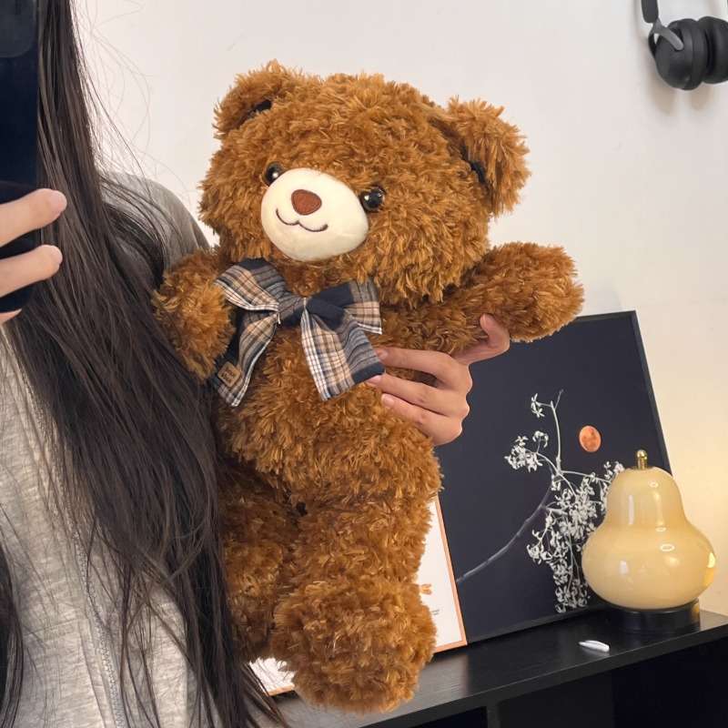 くまぬいぐるみ／茶色 リボン付きギフト 誕生日 くまぬいぐるみ