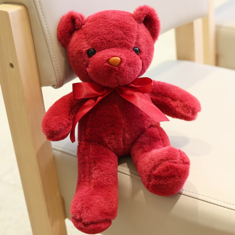 ふわふわ手触り リボン付きギフト 誕生日 プレゼント くまぬいぐるみ