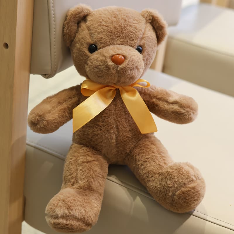 ふわふわ手触り リボン付きギフト 誕生日 プレゼント くまぬいぐるみ