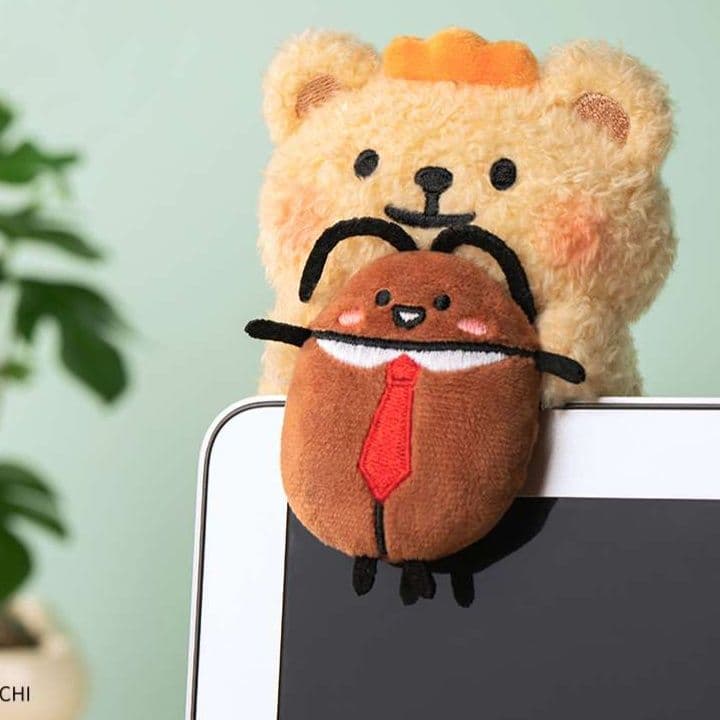 パソコンの上に飾れる ミニ ギフト向け くまぬいぐるみ
