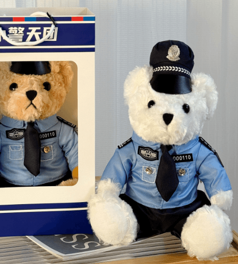 高視認性 警察官 制服デザイン コスプレ くまぬいぐるみ
