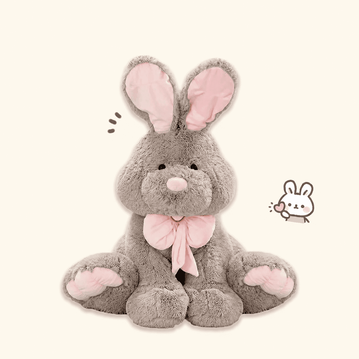 ふんわり大きな耳のうさぎのぬいぐるみ 