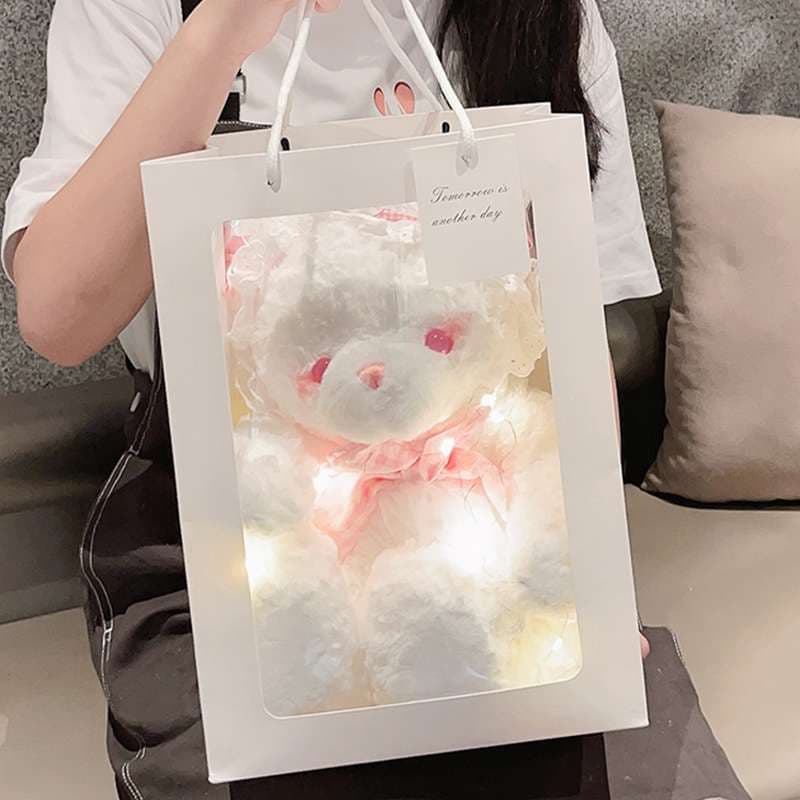 ふわふわ リボン付きギフト 誕生日 プレゼント くまぬいぐるみ