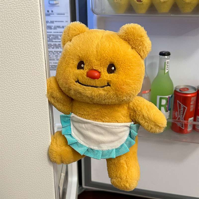 愛らしいエプロン姿 茶色 癒し ギフト向け くまぬいぐるみ