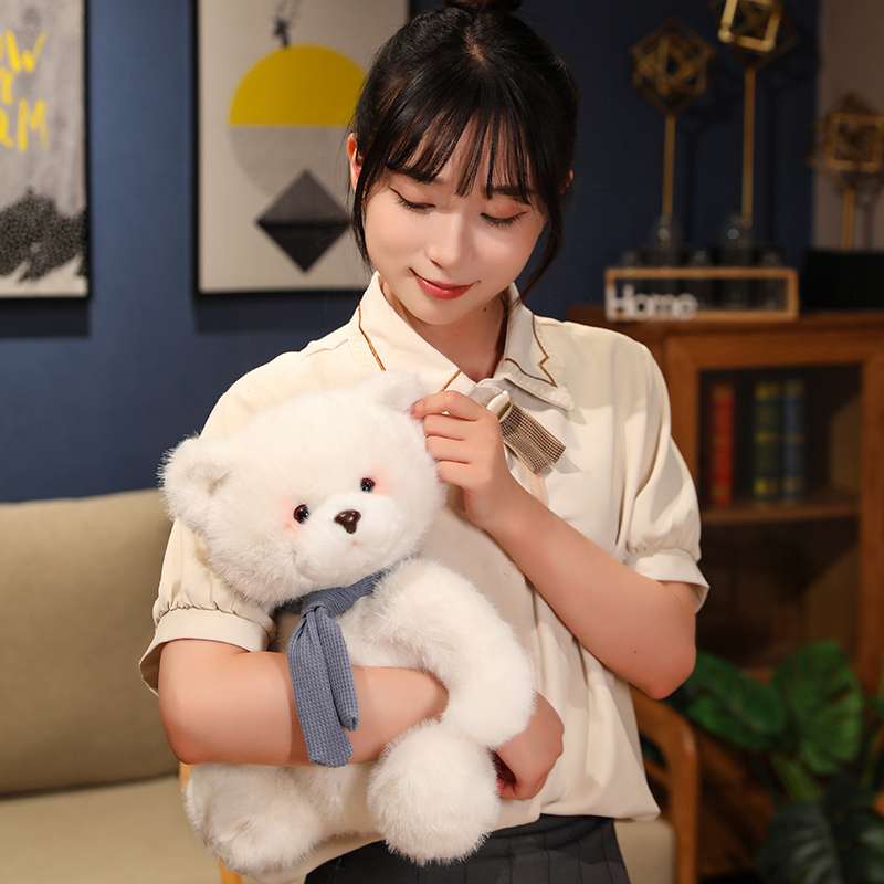 ふわふわ 白 癒し ギフト向け くまぬいぐるみ