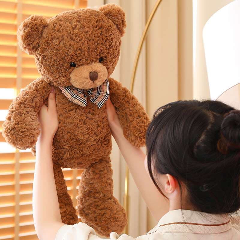チェック柄 癒し ギフト向け くまぬいぐるみ