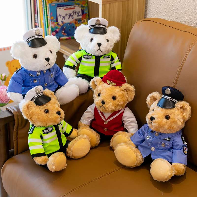 高視認性 警察官 制服デザイン コスプレ くまぬいぐるみ