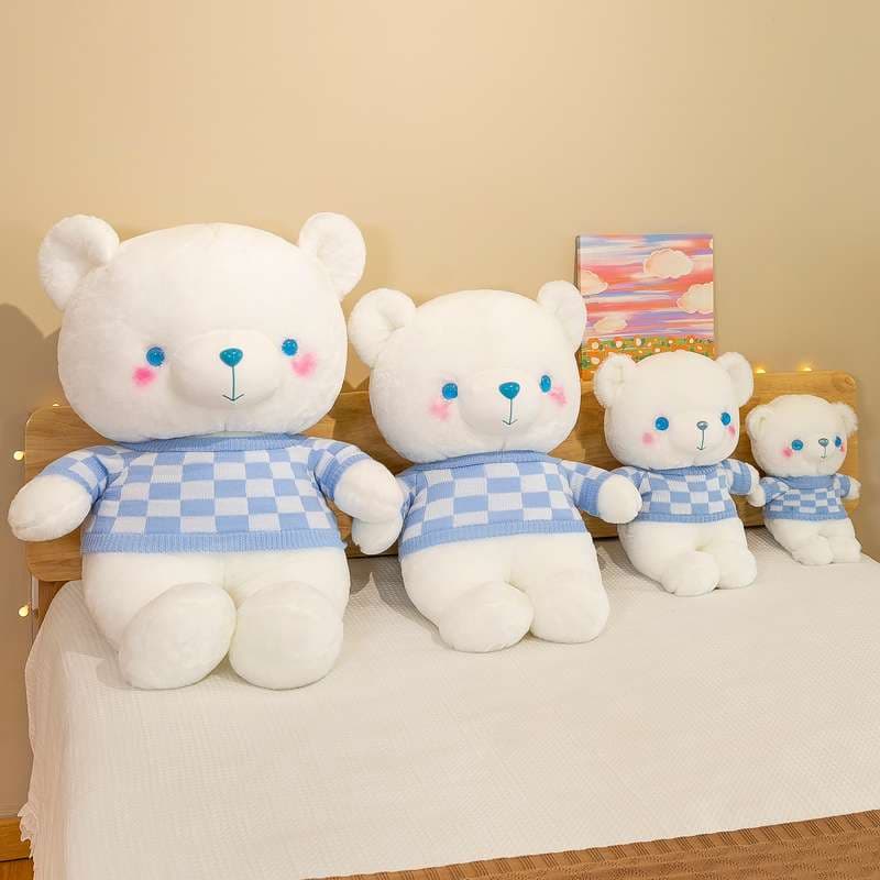チェック柄セット 癒し ギフト向け くまぬいぐるみ