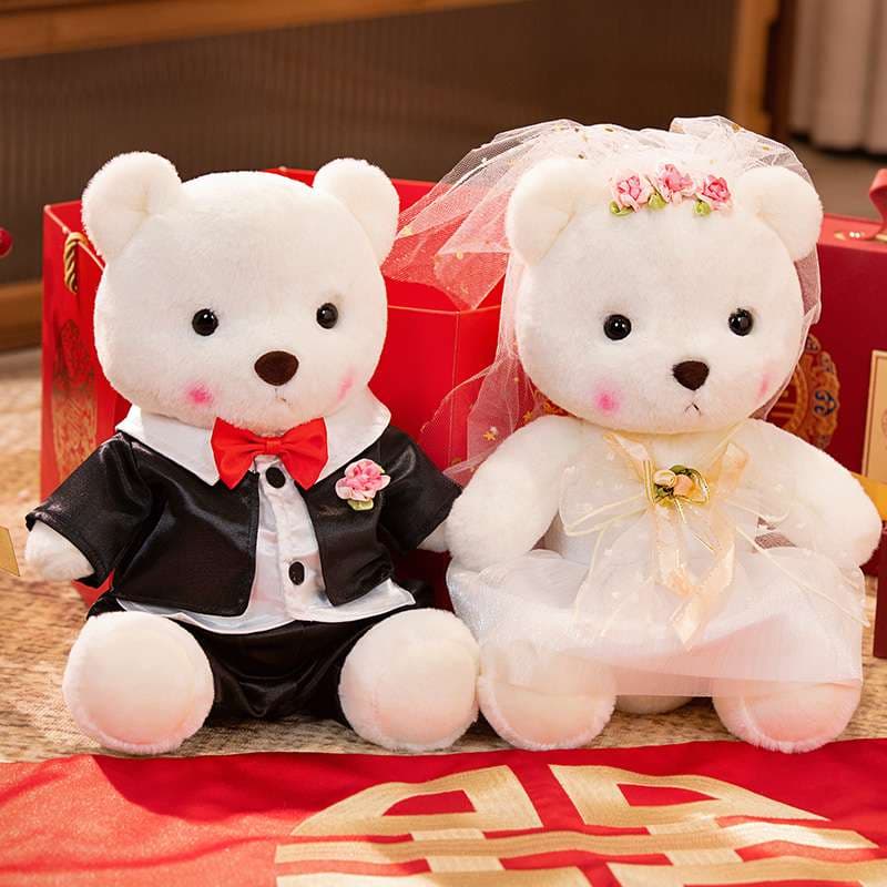 愛らしいくまぬいぐるみ ウェディングギフト 結婚祝い くまぬいぐるみ