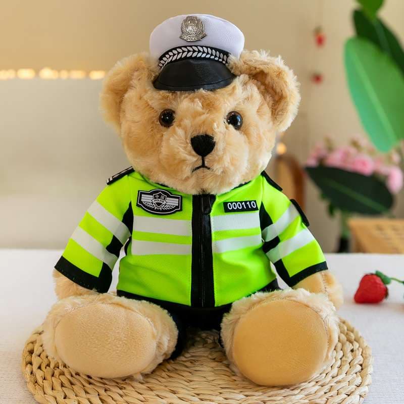 愛らしい中サイズ 警察官 制服デザイン コスプレ くまぬいぐるみ