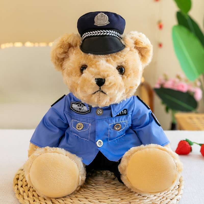 愛らしい中サイズ 警察官 制服デザイン コスプレ くまぬいぐるみ