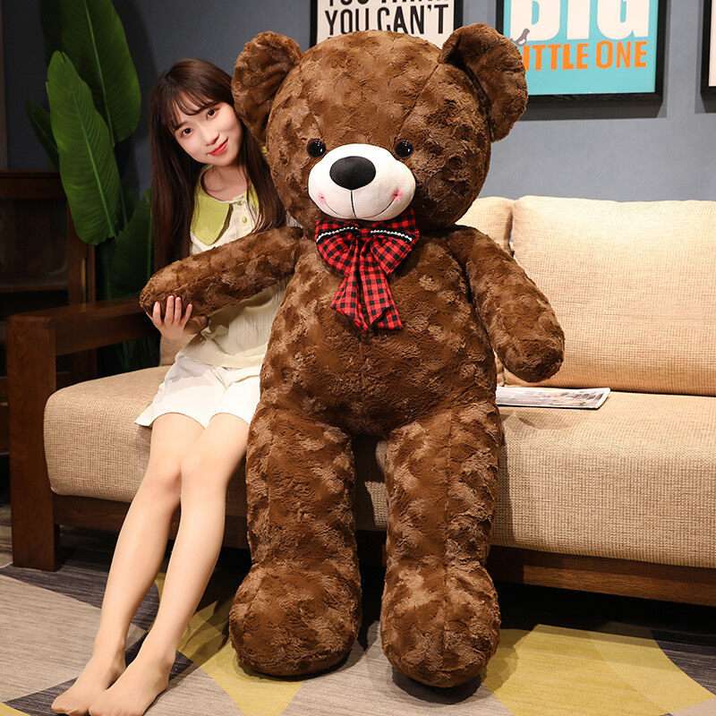 チェック柄リボン 誕生日 プレゼント くまぬいぐるみ