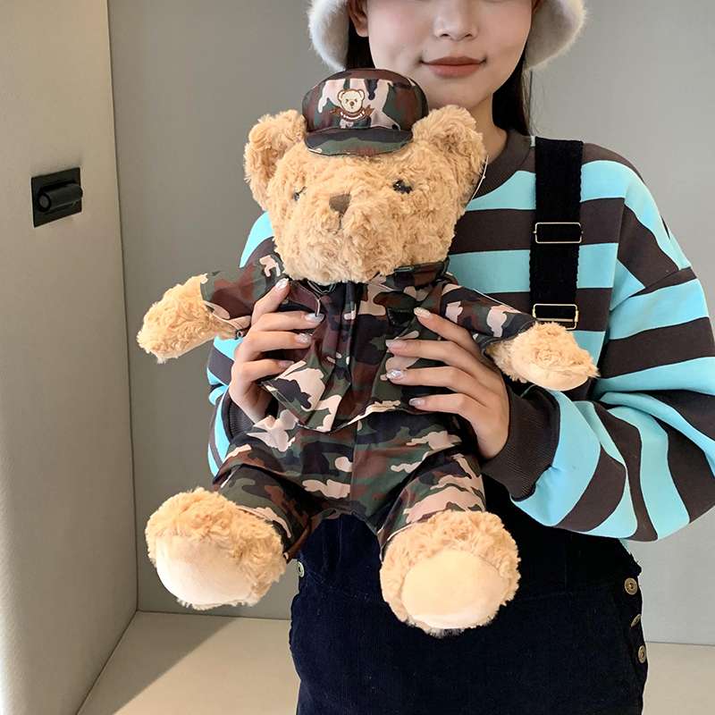 迷彩柄 制服デザイン コスプレ プレゼント向け くまぬいぐるみ