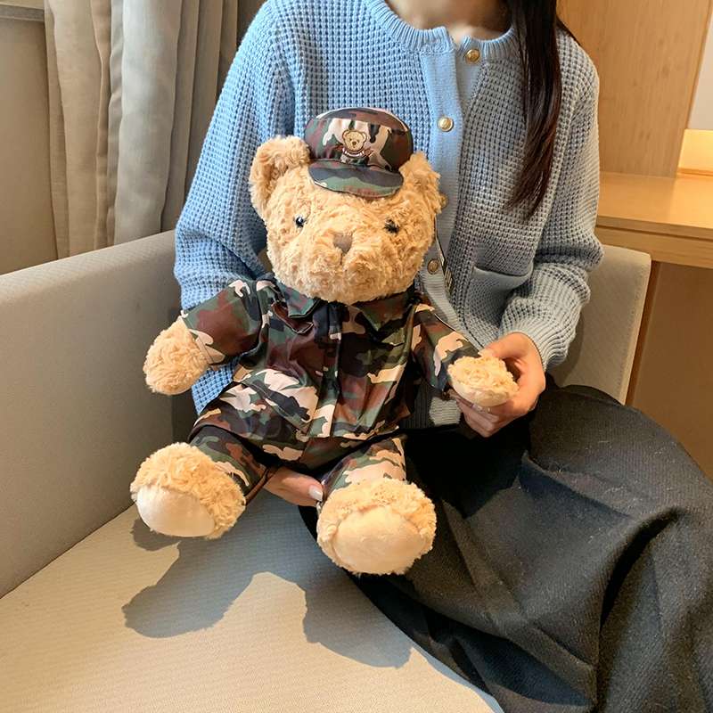 迷彩柄 制服デザイン コスプレ プレゼント向け くまぬいぐるみ