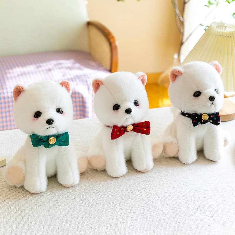 おすわりわんちゃん蝶ネクタイ付き 犬ぬいぐるみ