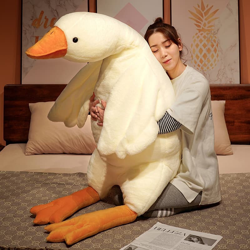 大きな白アヒル 抱き枕サイズ 大きいサイズ プレゼント くまぬいぐるみ