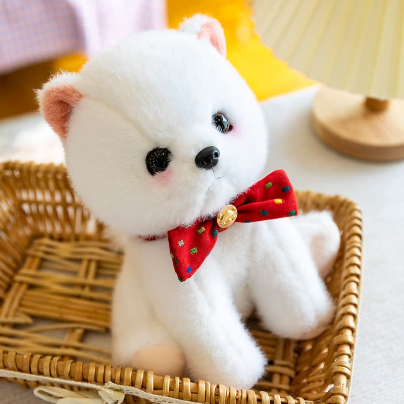 おすわりわんちゃん蝶ネクタイ付き 犬ぬいぐるみ