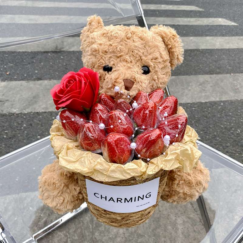 いちごブーケ 毎日に癒しを 癒し ギフト向け くまぬいぐるみ