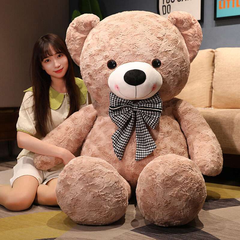 チェック柄リボン 誕生日 プレゼント くまぬいぐるみ