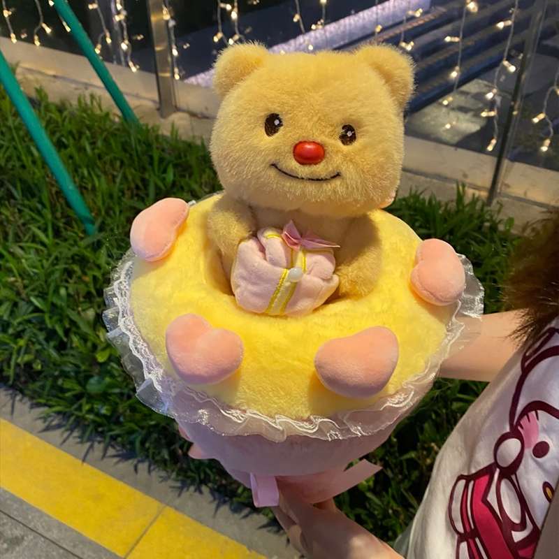 ブーケ プレゼント 癒し ギフト向け くまぬいぐるみ