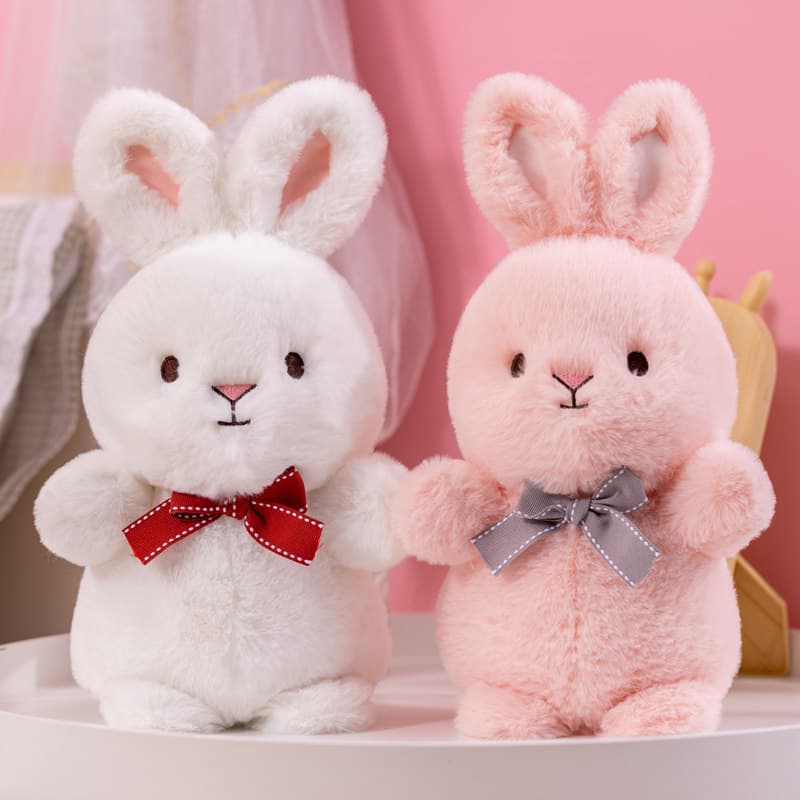 ふわふわリボン付きうさぎのぬいぐるみ ギフト向け お揃い