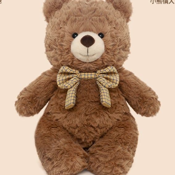 上品な蝶結び 癒し ギフト向け くまぬいぐるみ