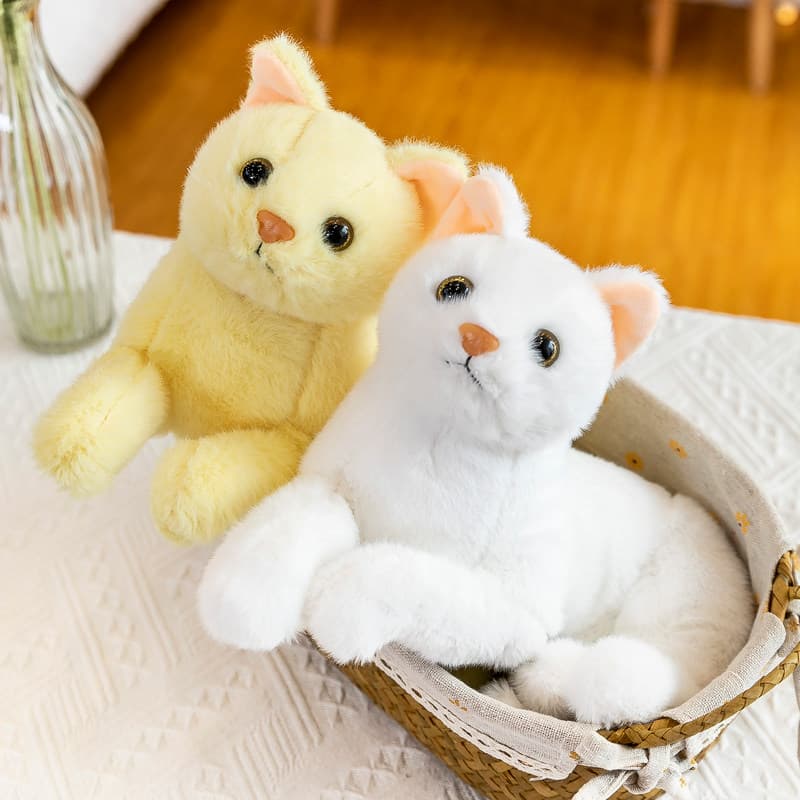猫ぬいぐるみ まんまるお目々のふわふわ子猫ぬいぐるみ ギフト向け